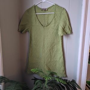 Green FLAX Linen Top